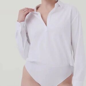 SPANX Classic White Shaping Button down Bodysuit
